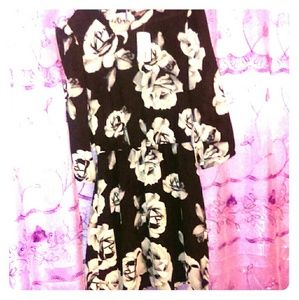 Black dress with gray flowers